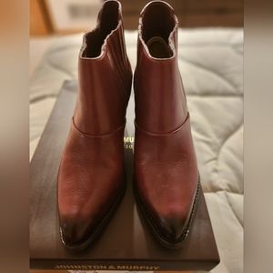 Johnston & Murphy Charli Ankle Boots - Womens, color Wine